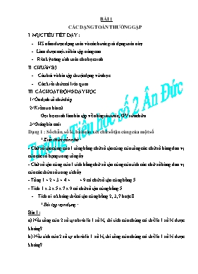 Các dạng toán thường gặp Lớp 4